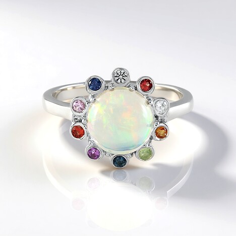 Anello in argento con Opale di Welo (Adela Silber)