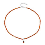 Zilveren halsketting met een hessoniet granaat