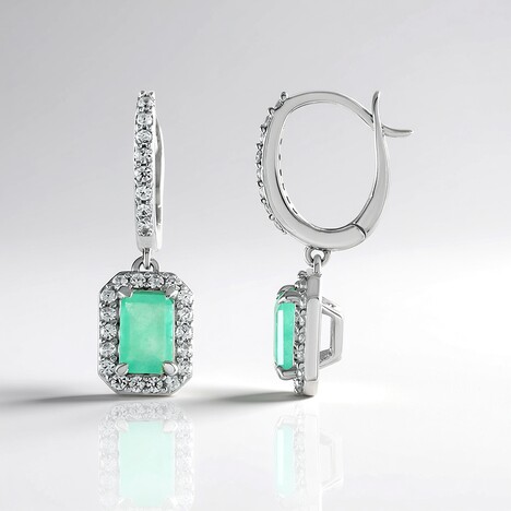 Orecchini in argento con Smeraldo Colombiano