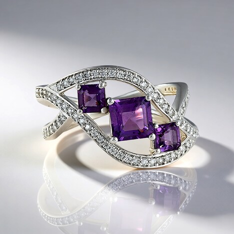 Anello in argento con Ametista Siberiana (de Melo Essence)