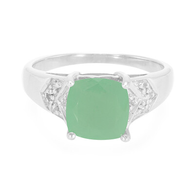 Anello in argento con Calcedonio Verde