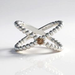 Anello in argento con Diamante Champagne I3 (de Melo Essence)