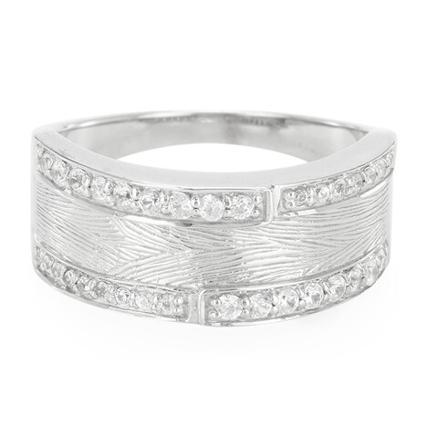 Zilveren ring met zirkonen