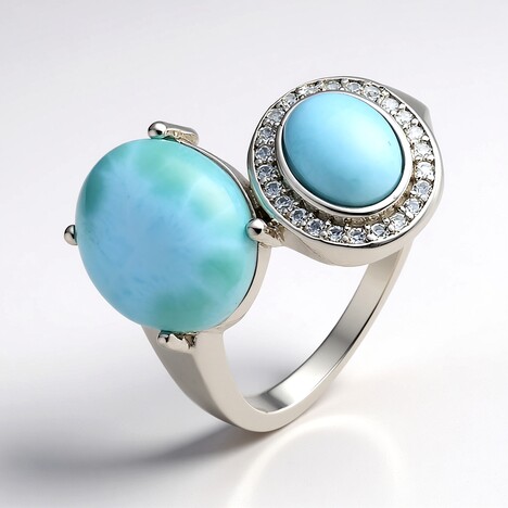 Anello in argento con Larimar