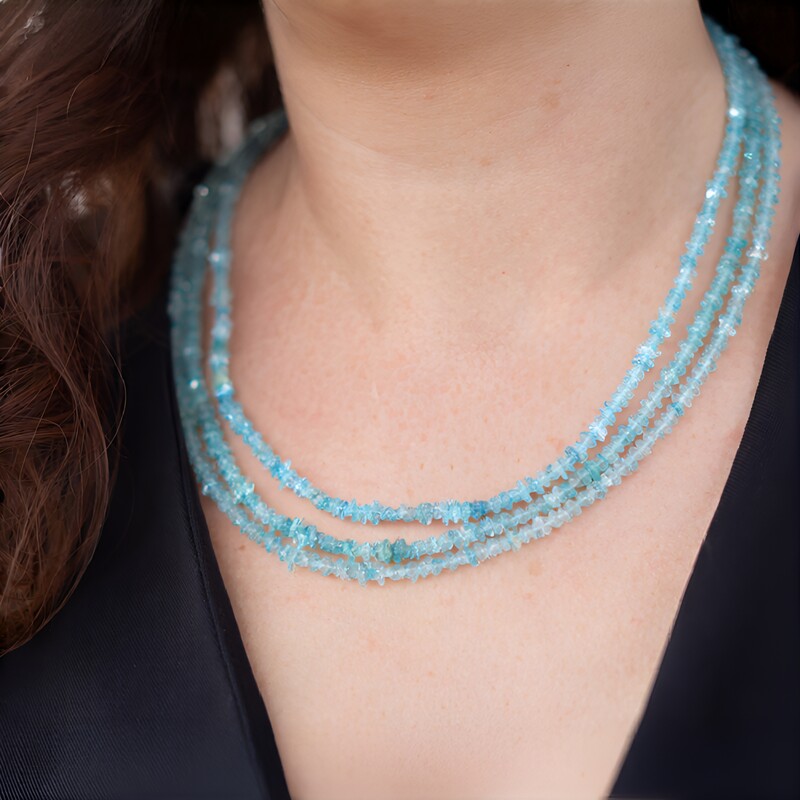 Brasilianischer Aquamarin-Silberhalskette