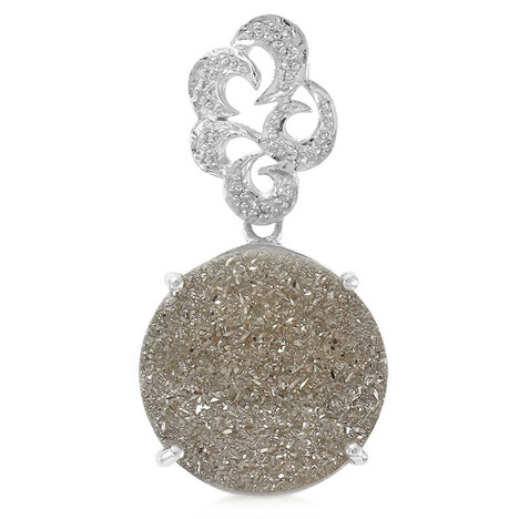 Platin-Glitzer-Quarz-Silberanhänger