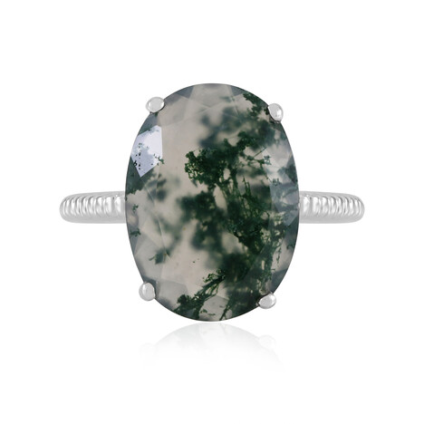 Zilveren ring met een Mosagaat