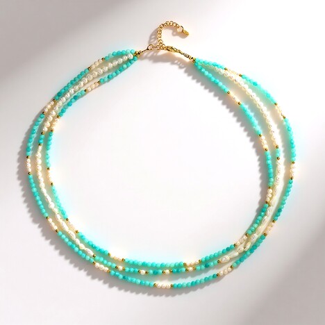 Collana in argento con Amazzonite (Riya)