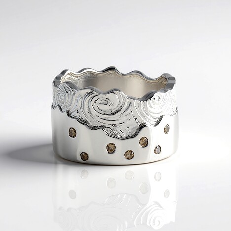 Anello in argento con Diamante Champagne I3 (de Melo Essence)