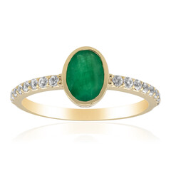 Anillo en oro con Esmeralda de Zambia