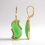 Orecchini in argento con Calcedonio Verde (KM by Juwelo)