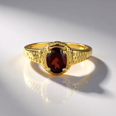 Anello in argento con Granato Mozambico