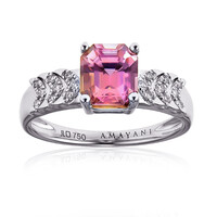 Pinkfarbener Diaspor-Goldring (AMAYANI)