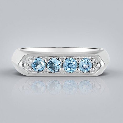 Anello in argento con Topazio Blu Svizzero