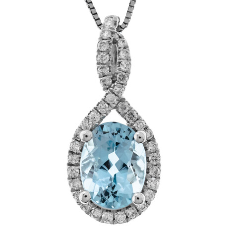 Brasilianischer Aquamarin-Goldhalskette