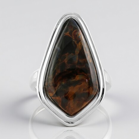 Anello in argento con Pietersite Dorata