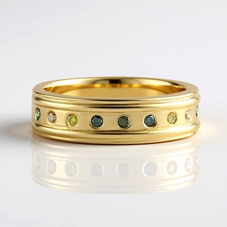 Anello in argento con Diamante Giallo I2