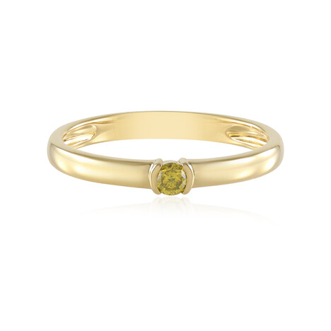 Gelber I3 Brillant-Silberring