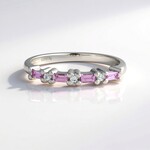 Bague en argent et Saphir rose de Ceylan