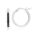 Black Spinel Silver Earrings