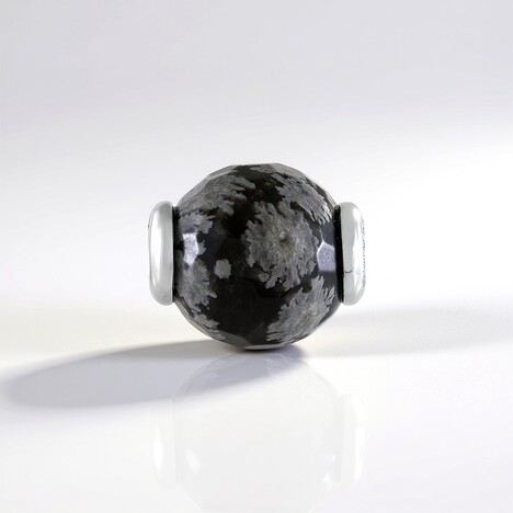 Ciondolo in argento con Ossidiana Fiocco di Neve (MONOSONO COLLECTION)