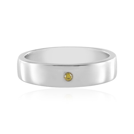 Gelber I3 Brillant-Silberring