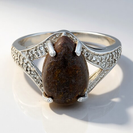 Bague en argent et Quartz Dinosaure