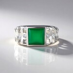 Anello in argento con Onice Verde (de Melo)