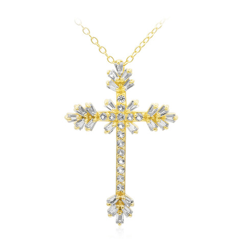 Zilveren halsketting met witte topaasstenen