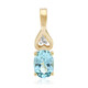 9K Teal Tourmaline Gold Pendant