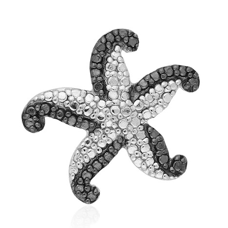 Schwarzer Diamant-Silberanhänger