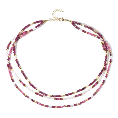 Zilveren halsketting met Nigeriaanse roze toermalijnen (Riya)