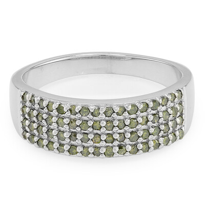 Bague en argent et Diamant fantaisie
