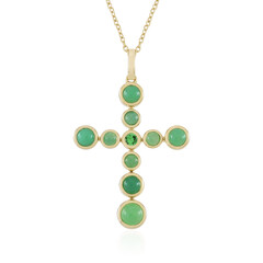 Zilveren halsketting met een chrysopraas