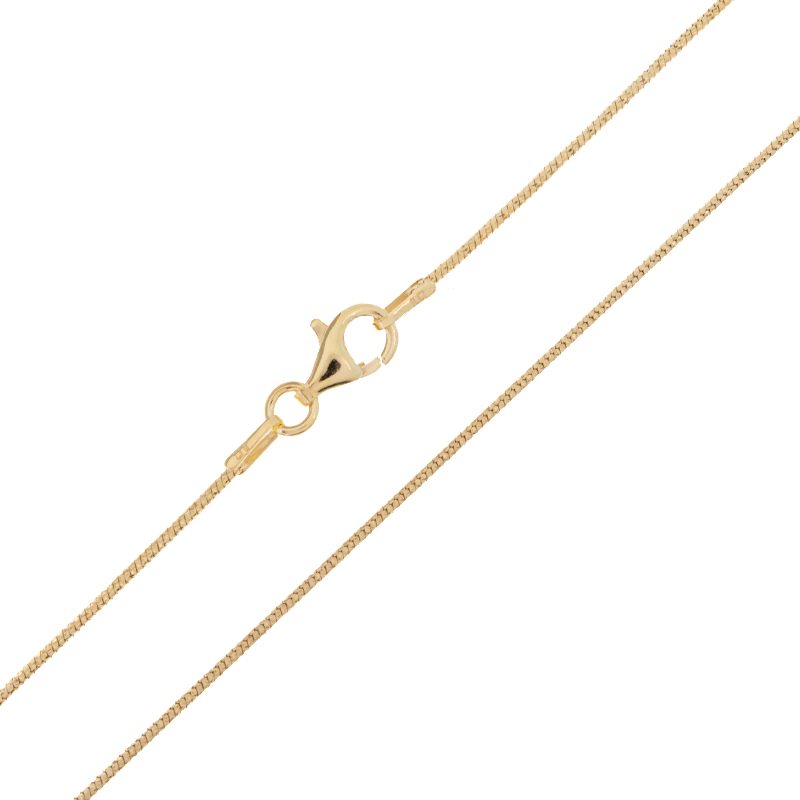 Vergoldete 925 Sterling Silber Schlangenkette, 70cm