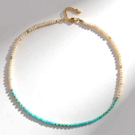 Collana in argento con Amazzonite (Riya)