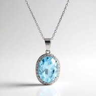 Collana in argento con Topazio Blu Cielo