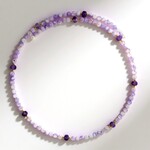 Collana rigida in acciaio con Ametista Zambiana (Riya)