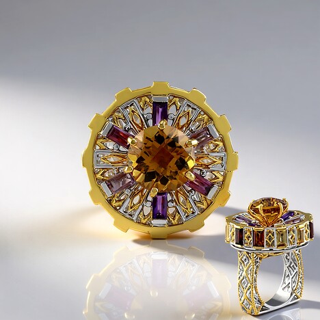 Anello in argento con Citrino (Gems en Vogue)