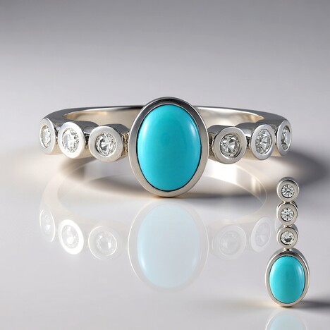 Anello in argento con Turchese Sleeping Beauty