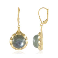 Boucles d'oreilles en argent et Labradorite verte de Maniry (KM by Juwelo)