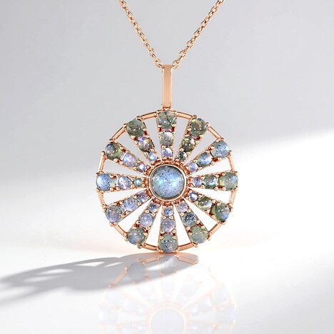 Collana in argento con Labradorite Verde Maniry (KM by Juwelo)