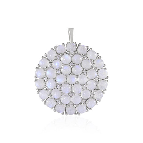 Regenbogen-Mondstein-Silberanhänger