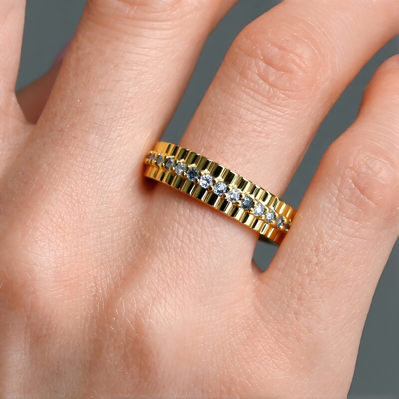 Himmelblauer I3 Brillant-Silberring