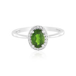 Anello in argento con Diopside Russo