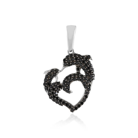 Pendentif en argent et Spinelle noir