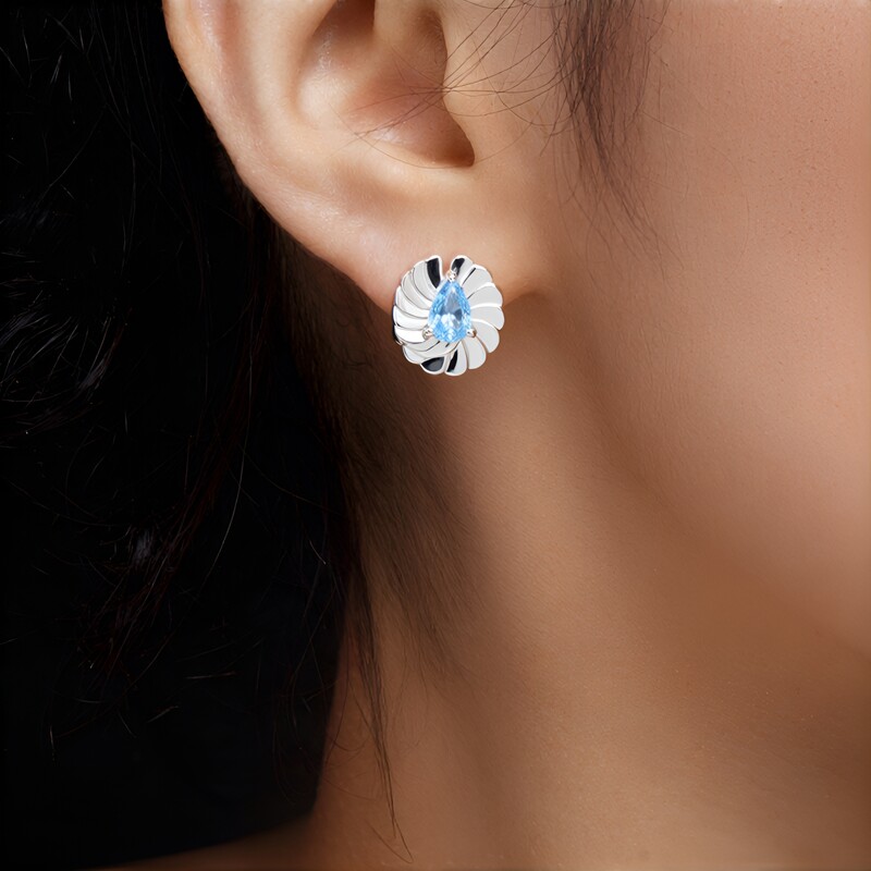 Orecchini in argento con Acquamarina del Mozambico (Pallanova)