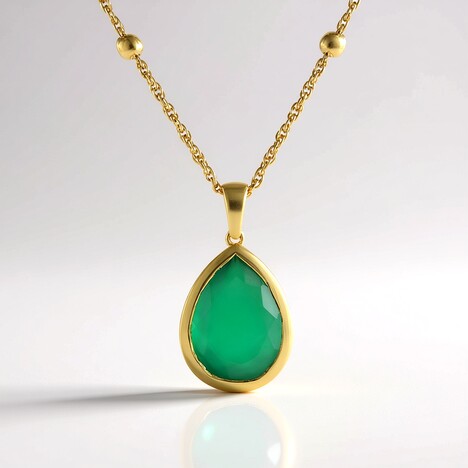 Collana in argento con Onice Verde (Adela Silber)