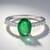 Anello placcato in platino con Smeraldo Bahia