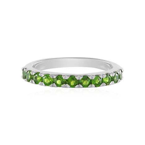 Bague en argent et Diopside de Russie
